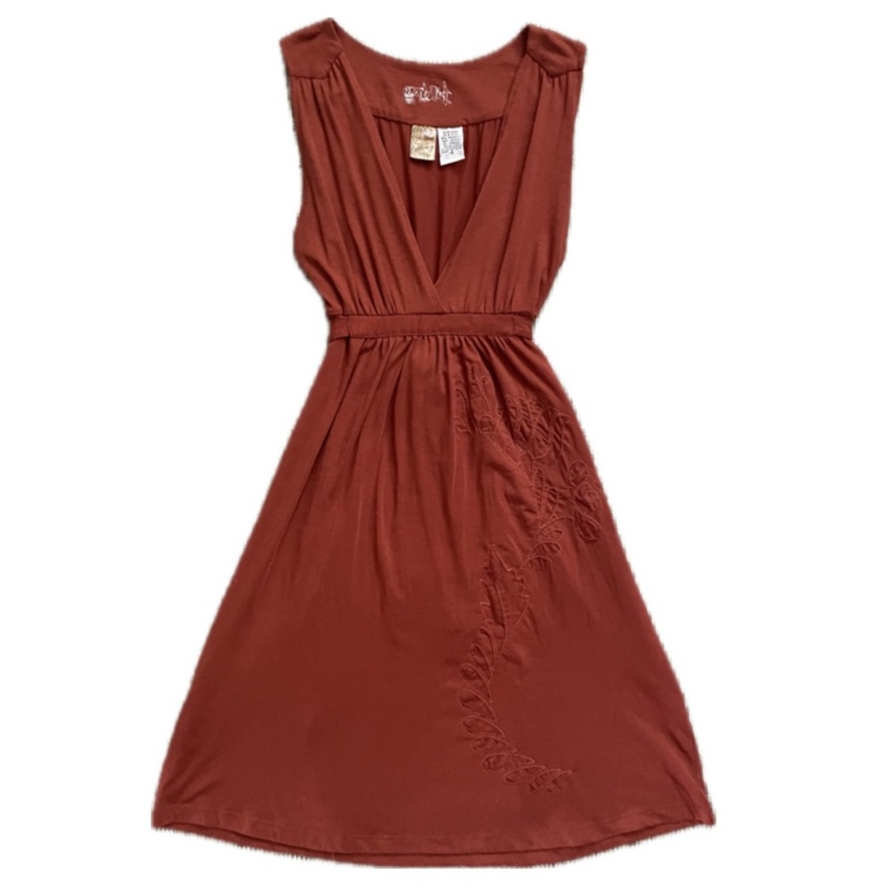 Billabong Embroidered Orange Midi Dress